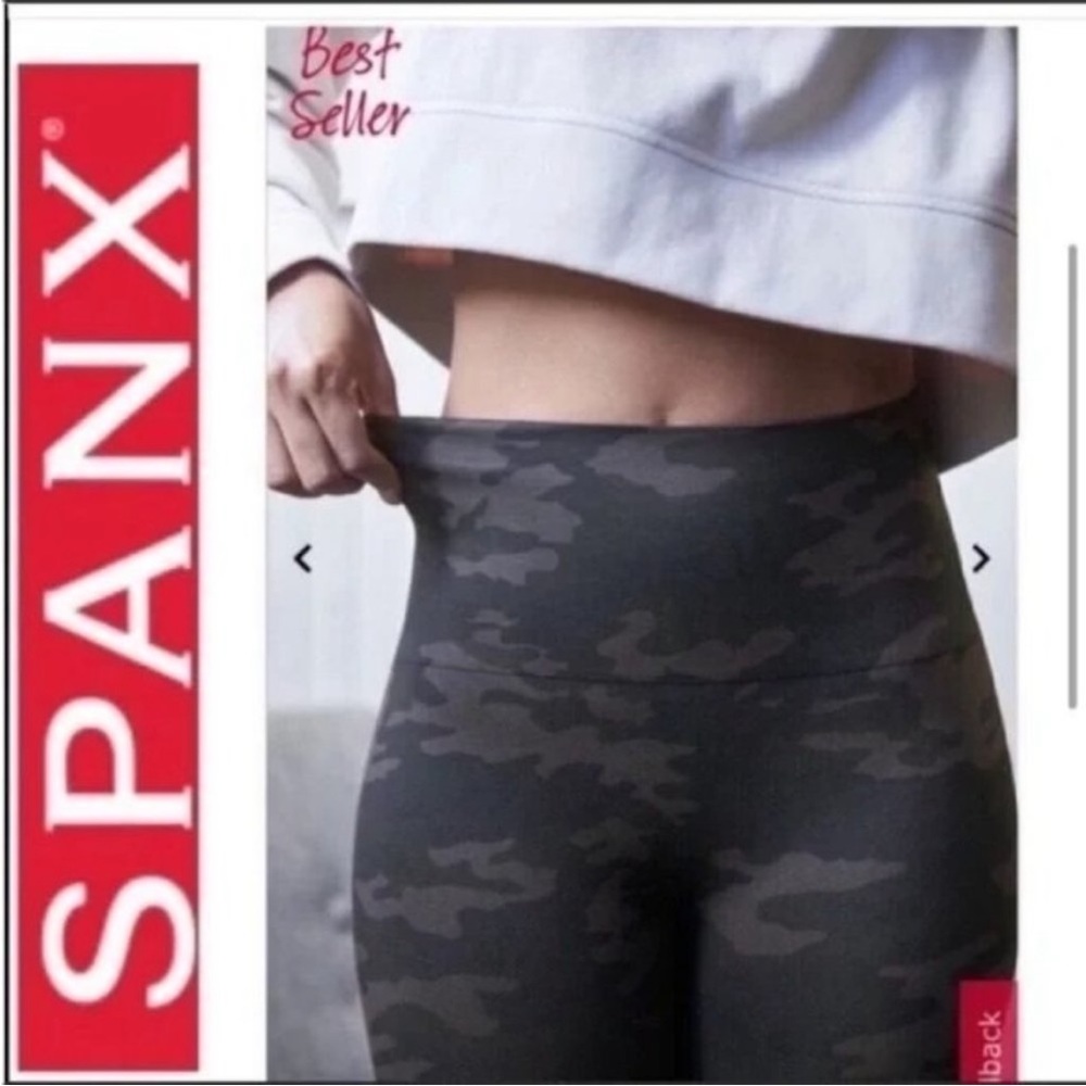 Spanx Seamless Cropped Lamn Leggings Sage Camo Size M NWT